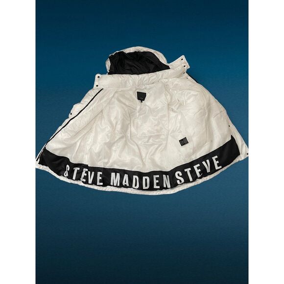 STEVE MADDEN White & Black Puffer Coat, Size 3X - Picture 8 of 12